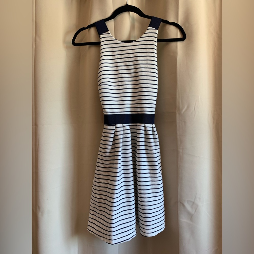 Blue & White Striped Nautical Dress